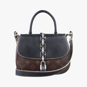 Pre-owned Louis Vuitton Chain It PM Monogram/Brown×Noir Monogram canvas×calf leather M44115 shoulderbag | stylenewstar