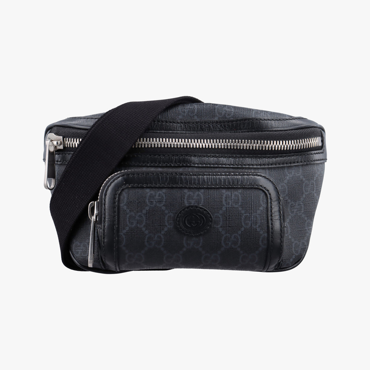 Pre-owned Gucci GG Supreme Retro Black PVC coated canvas 682933 bum bag/waist bag | stylenewstar
