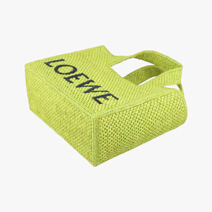 Pre-owned Loewe Font Tote Small Green Raffia A685B59X01 handbag | stylenewstar