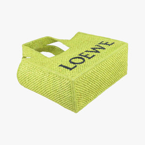 Pre-owned Loewe Font Tote Small Green Raffia A685B59X01 handbag | stylenewstar