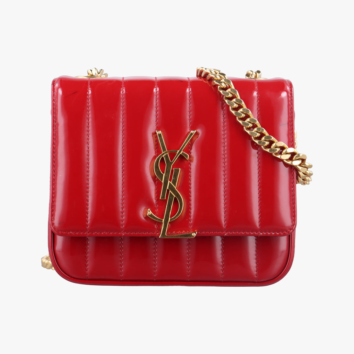 Vintage Yves Saint Laurent VICKY Red Patent Leather 538439 shoulderbag | stylenewstar