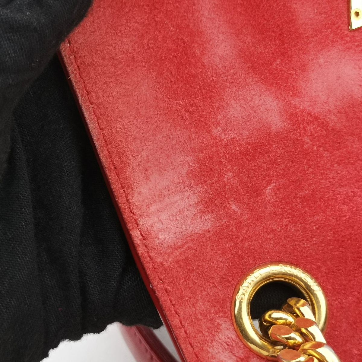 Vintage Yves Saint Laurent VICKY Red Patent Leather 538439 shoulderbag | stylenewstar