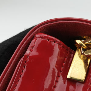 Vintage Yves Saint Laurent VICKY Red Patent Leather 538439 shoulderbag | stylenewstar