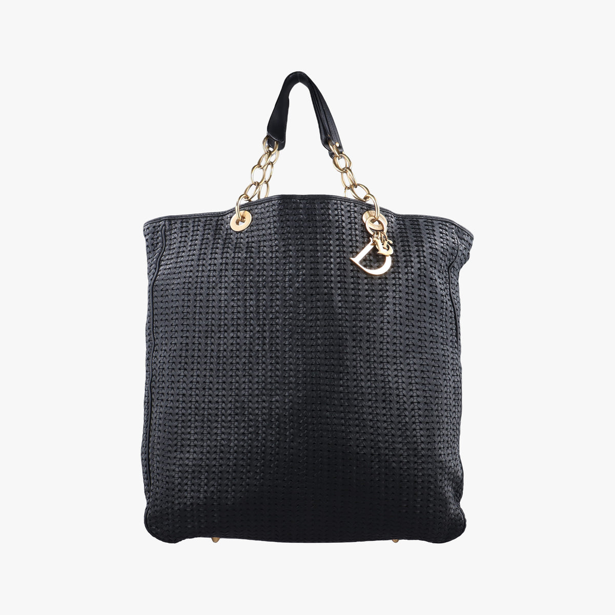 Pre-owned Christian Dior Soft Lady Dior Intrecciato Tote Black lambskin  handbag | stylenewstar