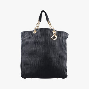 Pre-owned Christian Dior Soft Lady Dior Intrecciato Tote Black lambskin  handbag | stylenewstar