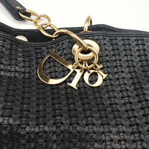 Pre-owned Christian Dior Soft Lady Dior Intrecciato Tote Black lambskin  handbag | stylenewstar