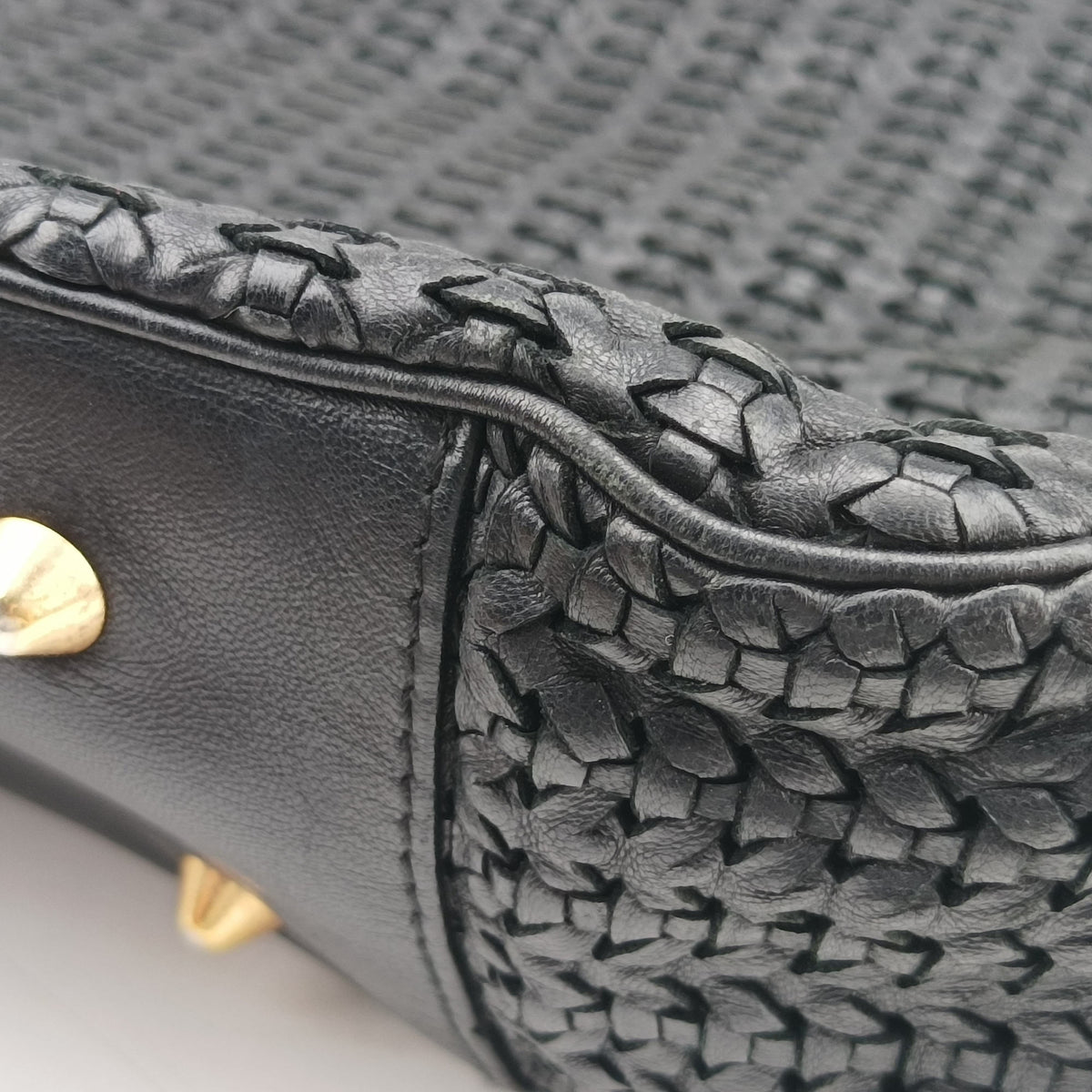 Pre-owned Christian Dior Soft Lady Dior Intrecciato Tote Black lambskin  handbag | stylenewstar