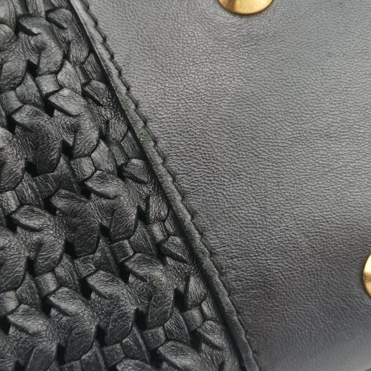 Pre-owned Christian Dior Soft Lady Dior Intrecciato Tote Black lambskin  handbag | stylenewstar
