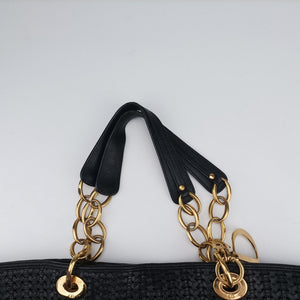 Pre-owned Christian Dior Soft Lady Dior Intrecciato Tote Black lambskin  handbag | stylenewstar