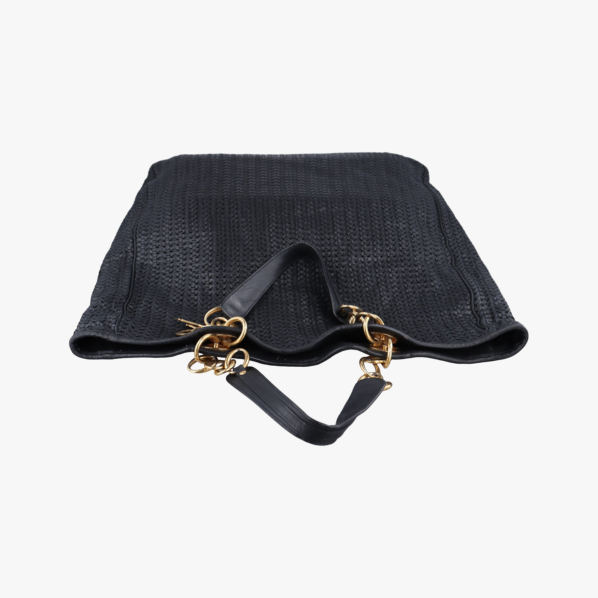Pre-owned Christian Dior Soft Lady Dior Intrecciato Tote Black lambskin  handbag | stylenewstar