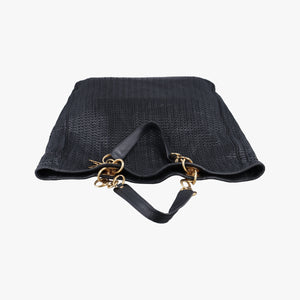 Pre-owned Christian Dior Soft Lady Dior Intrecciato Tote Black lambskin  handbag | stylenewstar