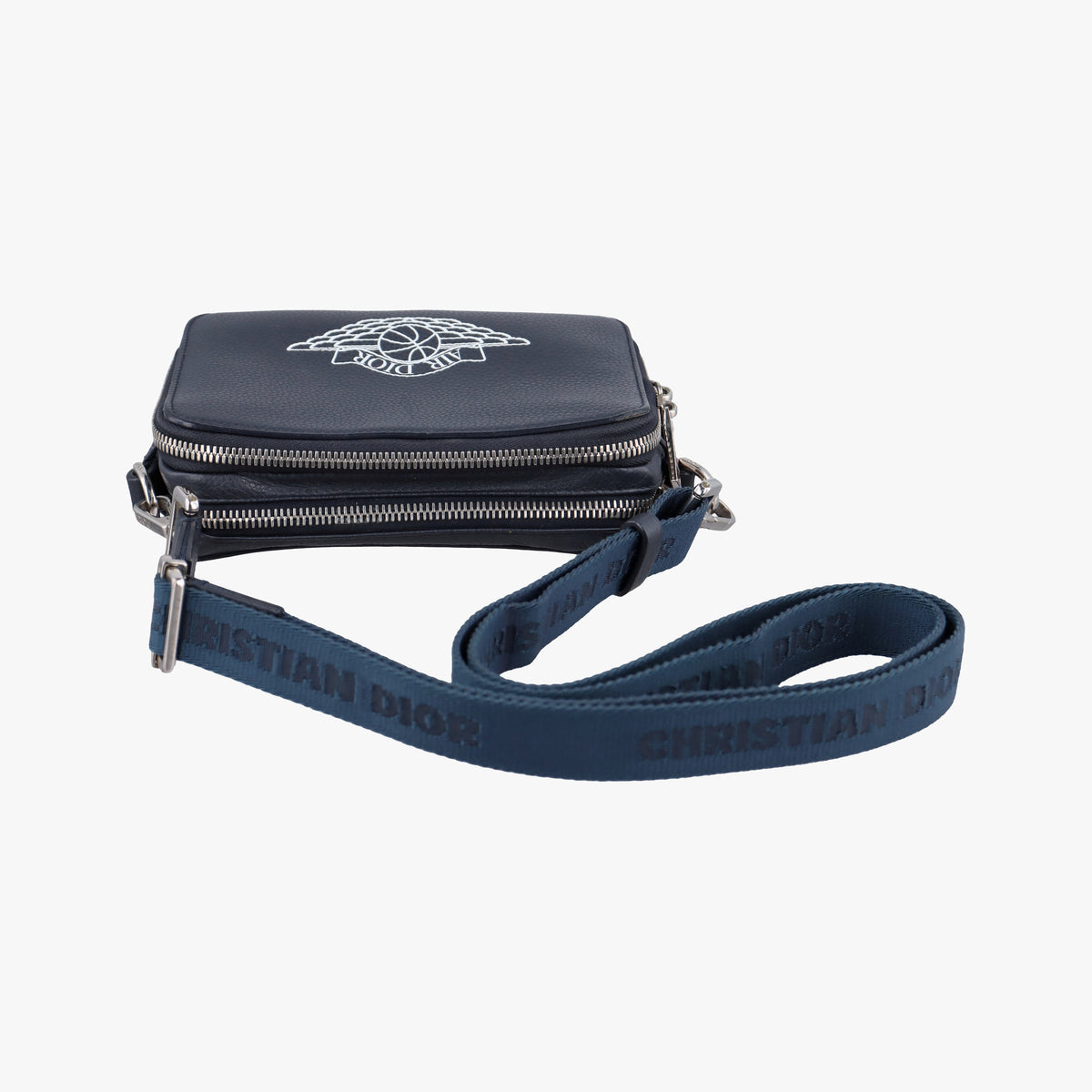 Pre-owned Christian Dior Air Jordan Wings Messenger Blue Leather 2NIBC119YWD shoulderbag | stylenewstar