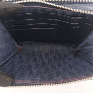 Pre-owned Christian Dior Air Jordan Wings Messenger Blue Leather 2NIBC119YWD shoulderbag | stylenewstar