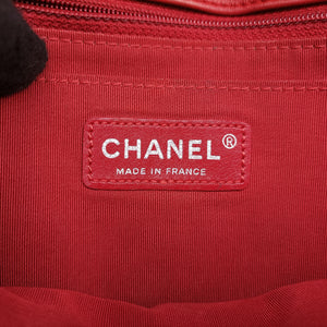 Vintage Chanel Chevron Jersey Trim Leo Lion Red Leather A49312 shoulderbag | stylenewstar