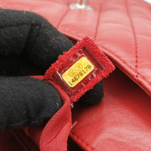 Vintage Chanel Chevron Jersey Trim Leo Lion Red Leather A49312 shoulderbag | stylenewstar