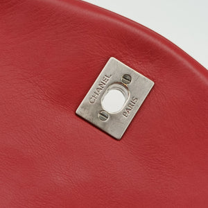 Vintage Chanel Chevron Jersey Trim Leo Lion Red Leather A49312 shoulderbag | stylenewstar