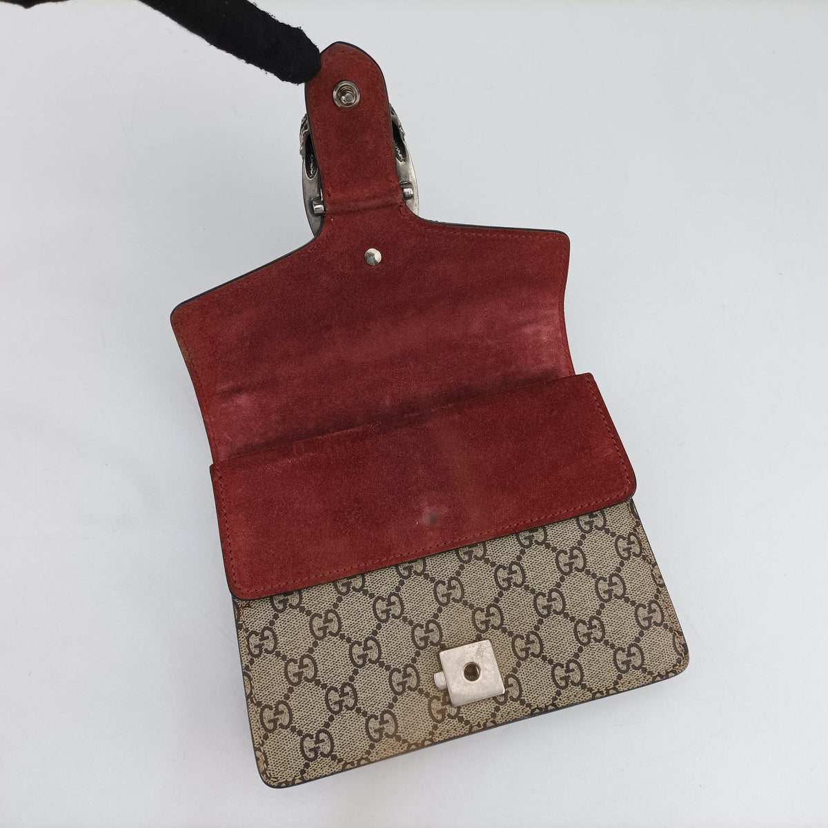 Pre-owned Gucci Dionysus beige×red PVC coated canvas × suede 421970 shoulderbag | stylenewstar