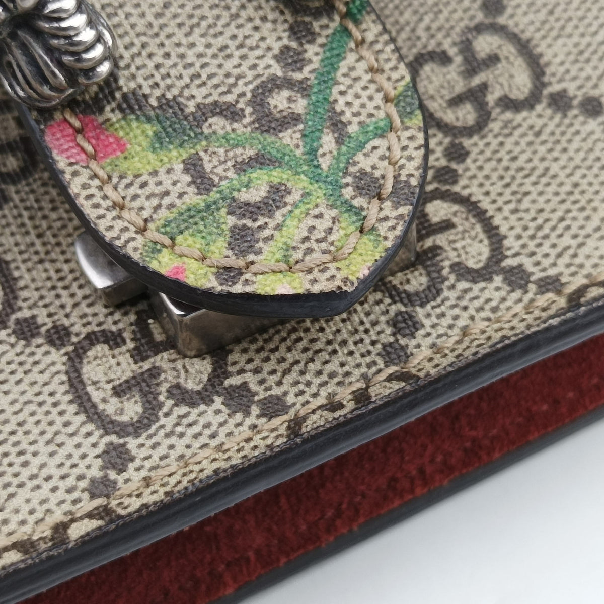 Pre-owned Gucci Dionysus beige×red PVC coated canvas × suede 421970 shoulderbag | stylenewstar