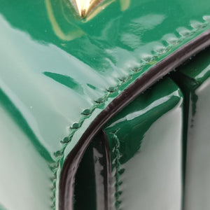 Pre-owned Gucci Sylvie Green Patent Leather 589479 handbag | stylenewstar
