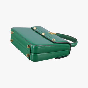 Pre-owned Gucci Sylvie Green Patent Leather 589479 handbag | stylenewstar
