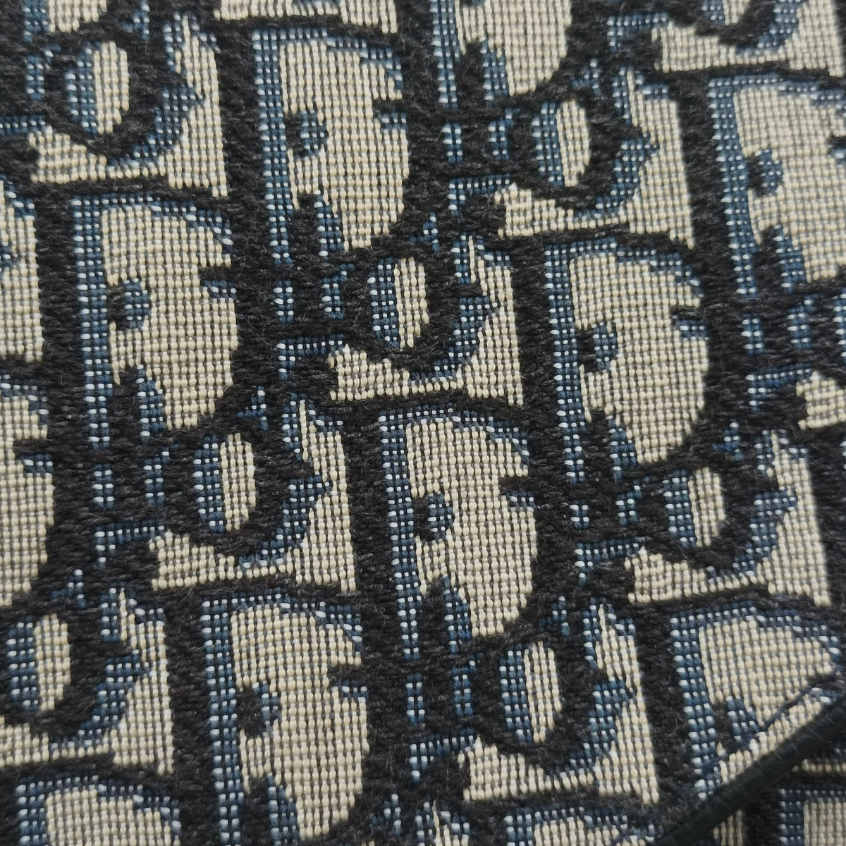 Pre-owned Christian Dior Saddle Navy Jacquard×Leather  crossbodybag | stylenewstar
