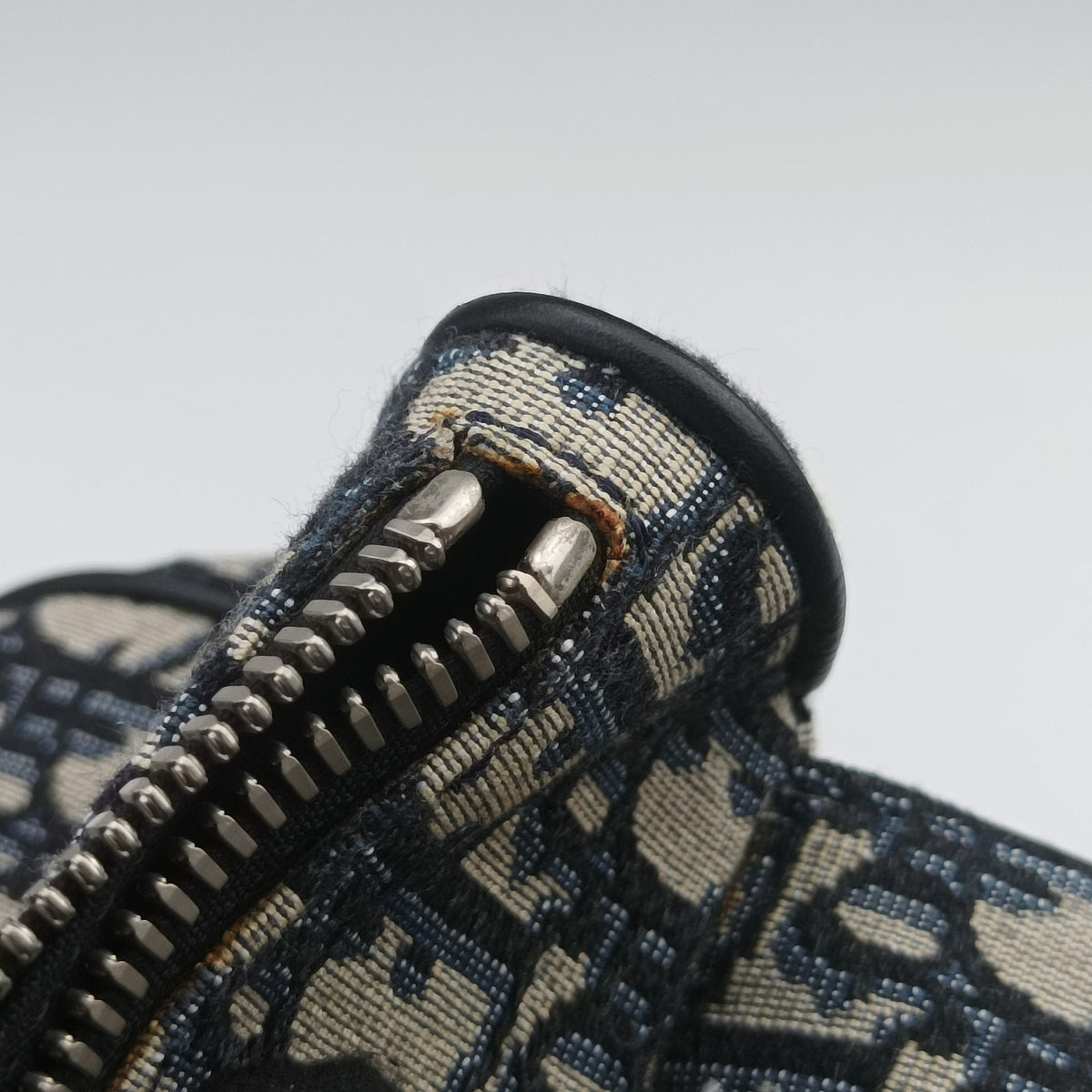 Pre-owned Christian Dior Saddle Navy Jacquard×Leather  crossbodybag | stylenewstar