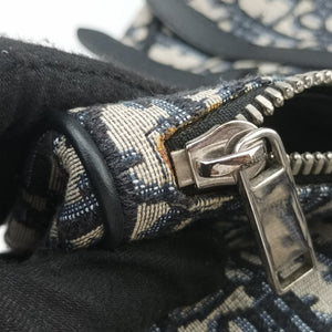 Pre-owned Christian Dior Saddle Navy Jacquard×Leather  crossbodybag | stylenewstar