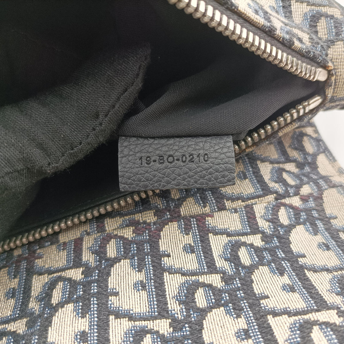 Pre-owned Christian Dior saddle Navy Jacquard×Leather  bum bag/waist bag | stylenewstar