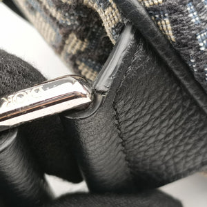 Pre-owned Christian Dior saddle Navy Jacquard×Leather  bum bag/waist bag | stylenewstar