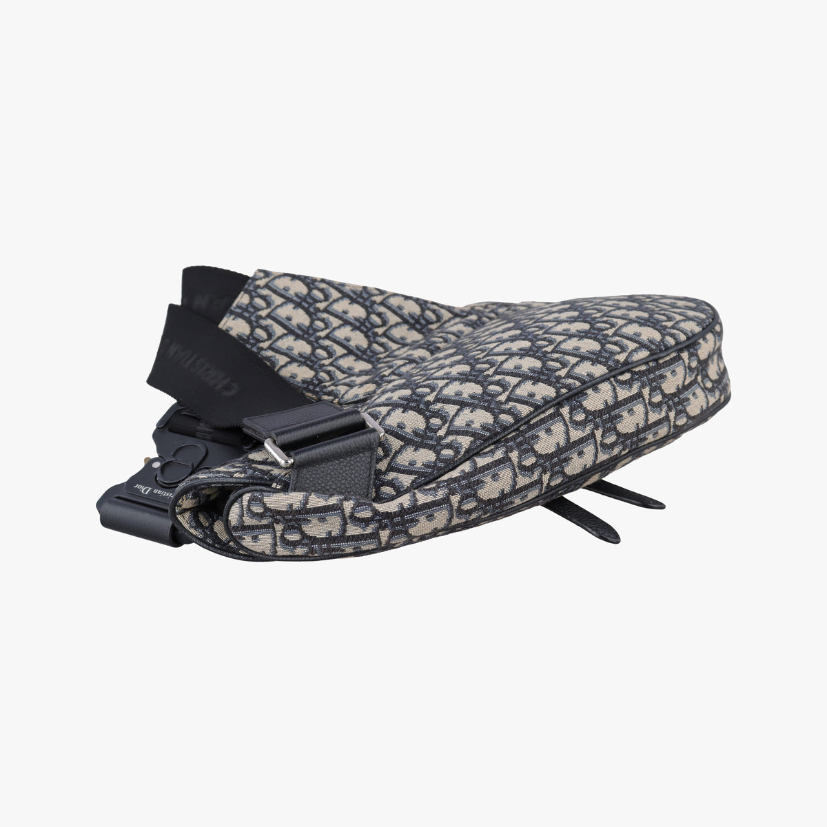 Pre-owned Christian Dior saddle Navy Jacquard×Leather  bum bag/waist bag | stylenewstar