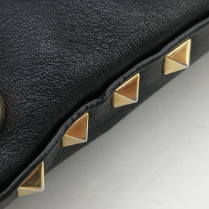 Pre-owned Valentino Rockstud Black Leather  shoulderbag | stylenewstar