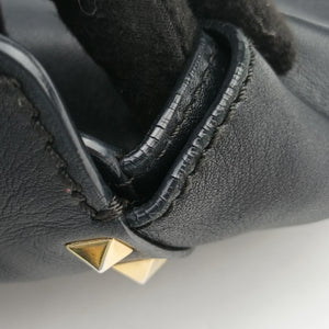 Pre-owned Valentino Rockstud Black Leather  shoulderbag | stylenewstar