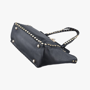 Pre-owned Valentino Rockstud Black Leather  shoulderbag | stylenewstar
