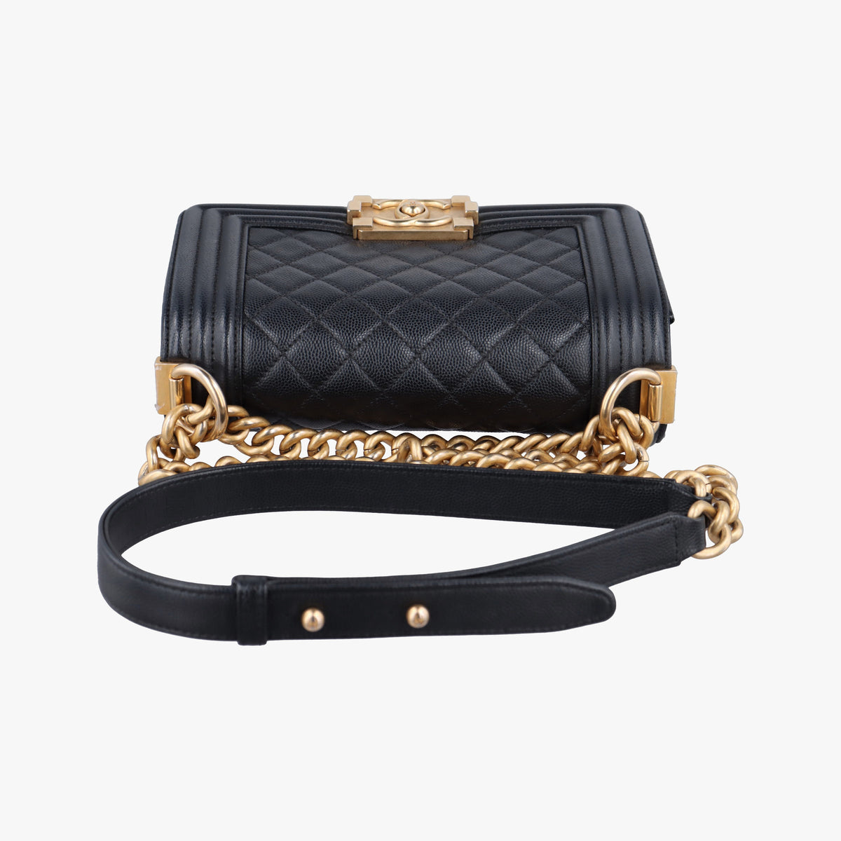 Vintage Chanel BOY CHANEL Black caviar skin A67085 shoulderbag | stylenewstar