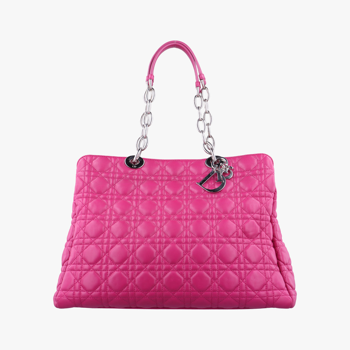 Pre-owned Christian Dior Cannage Dior Soft Shopping Rose lambskin  shoulderbag | stylenewstar
