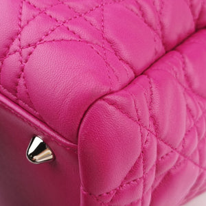 Pre-owned Christian Dior Cannage Dior Soft Shopping Rose lambskin  shoulderbag | stylenewstar