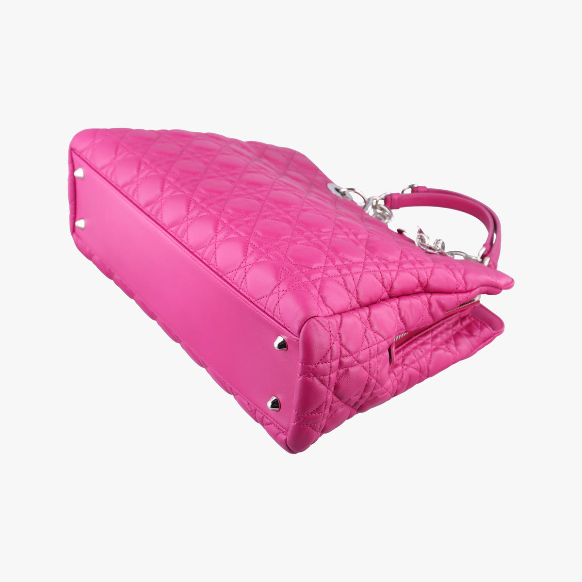 Pre-owned Christian Dior Cannage Dior Soft Shopping Rose lambskin  shoulderbag | stylenewstar