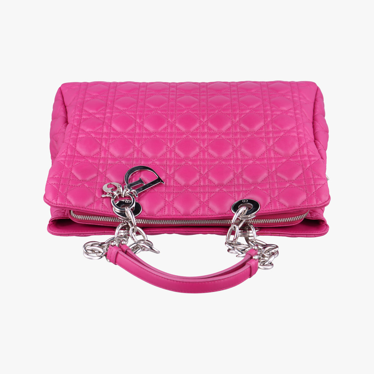 Pre-owned Christian Dior Cannage Dior Soft Shopping Rose lambskin  shoulderbag | stylenewstar