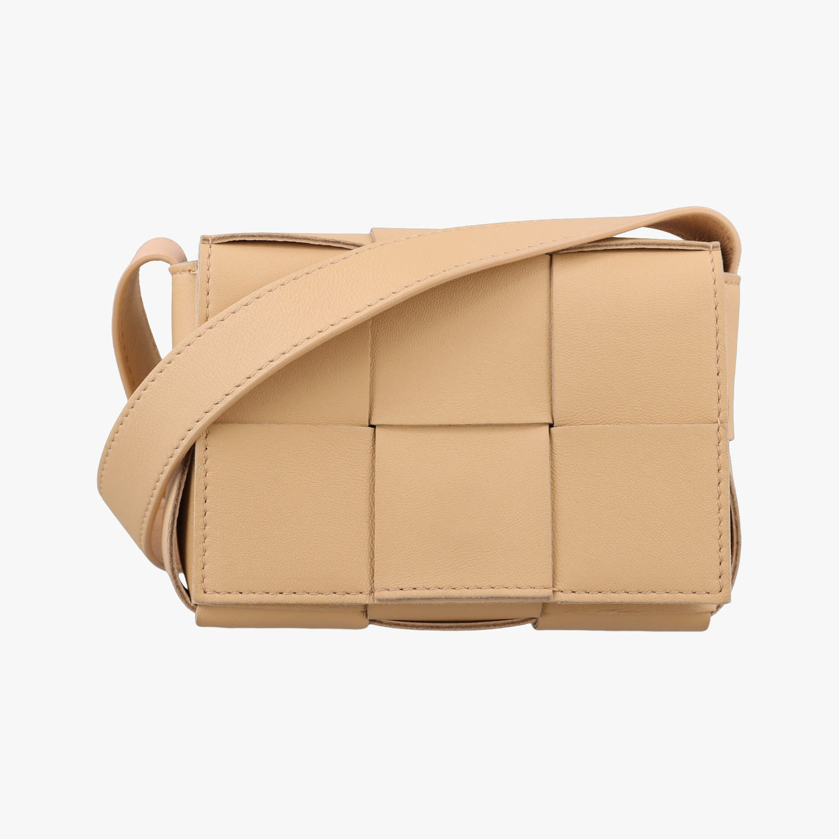 Pre-owned Bottega Veneta candy cassette Beige lambskin  crossbodybag | stylenewstar