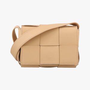 Pre-owned Bottega Veneta candy cassette Beige lambskin  crossbodybag | stylenewstar