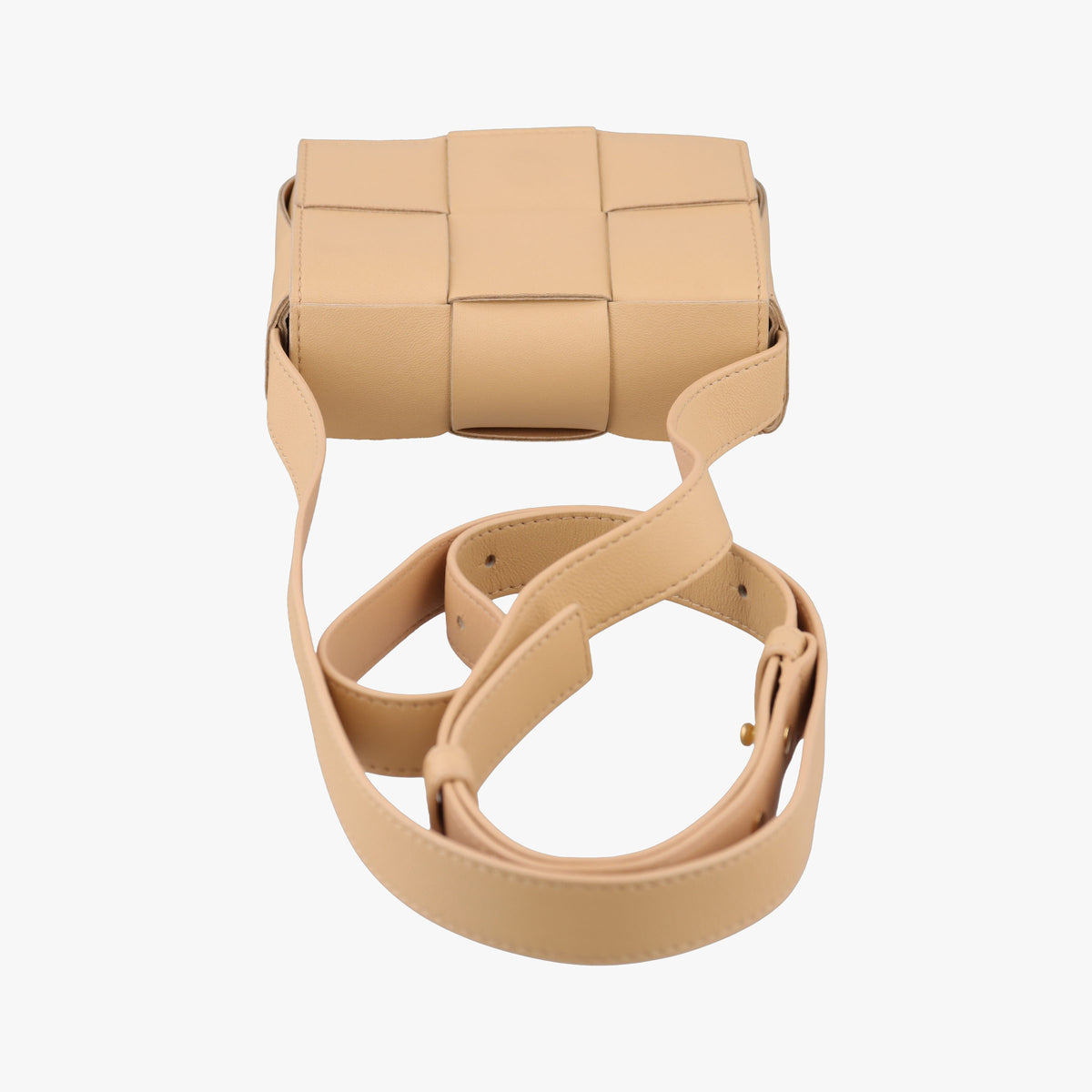 Pre-owned Bottega Veneta candy cassette Beige lambskin  crossbodybag | stylenewstar