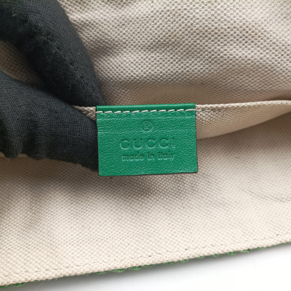 Secondhand Gucci GG Marmont Beige×Multicolour straw 574433 shoulderbag | stylenewstar