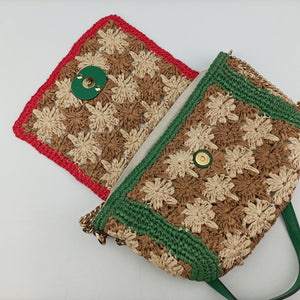 Secondhand Gucci GG Marmont Beige×Multicolour straw 574433 shoulderbag | stylenewstar