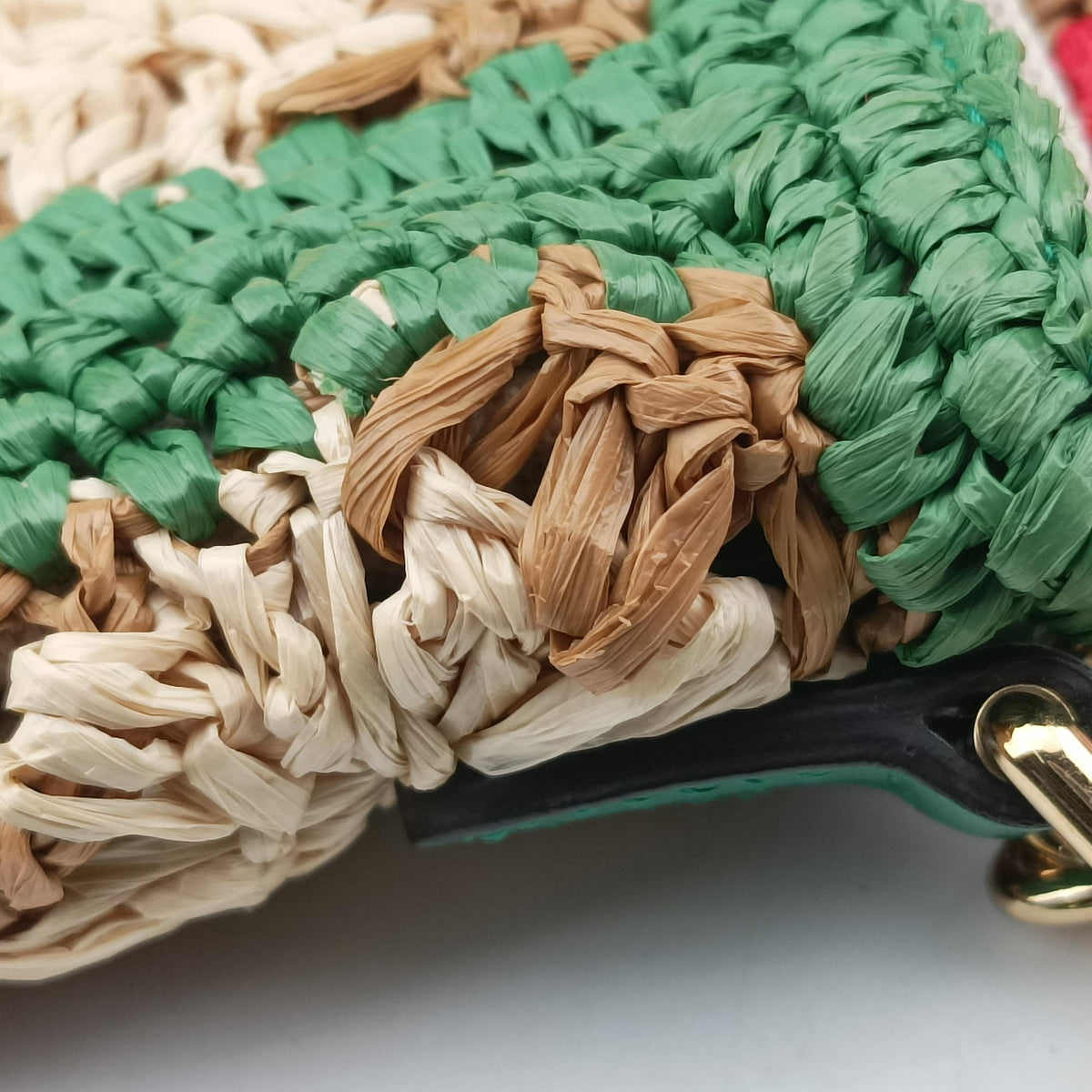 Secondhand Gucci GG Marmont Beige×Multicolour straw 574433 shoulderbag | stylenewstar