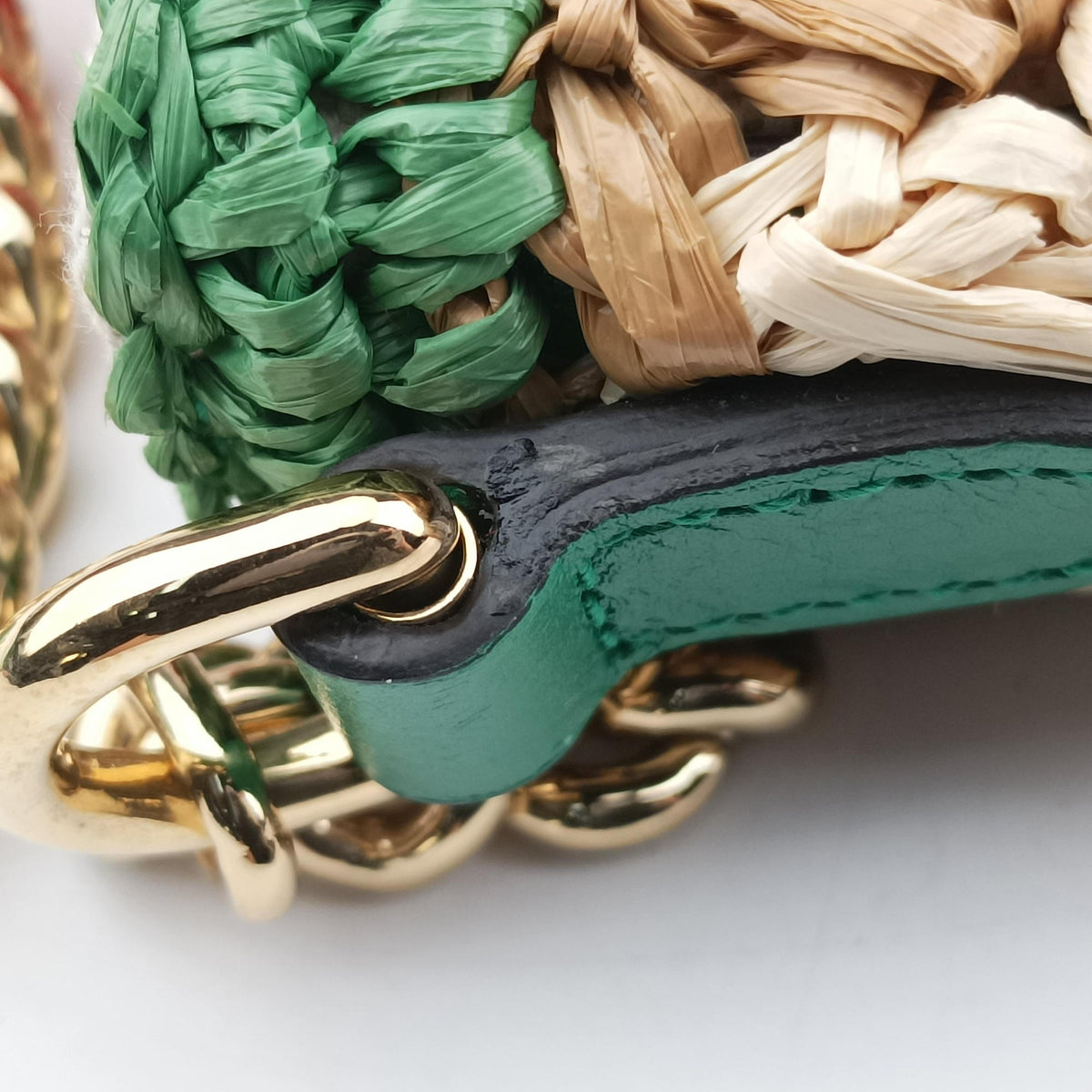 Secondhand Gucci GG Marmont Beige×Multicolour straw 574433 shoulderbag | stylenewstar