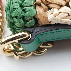 Secondhand Gucci GG Marmont Beige×Multicolour straw 574433 shoulderbag | stylenewstar