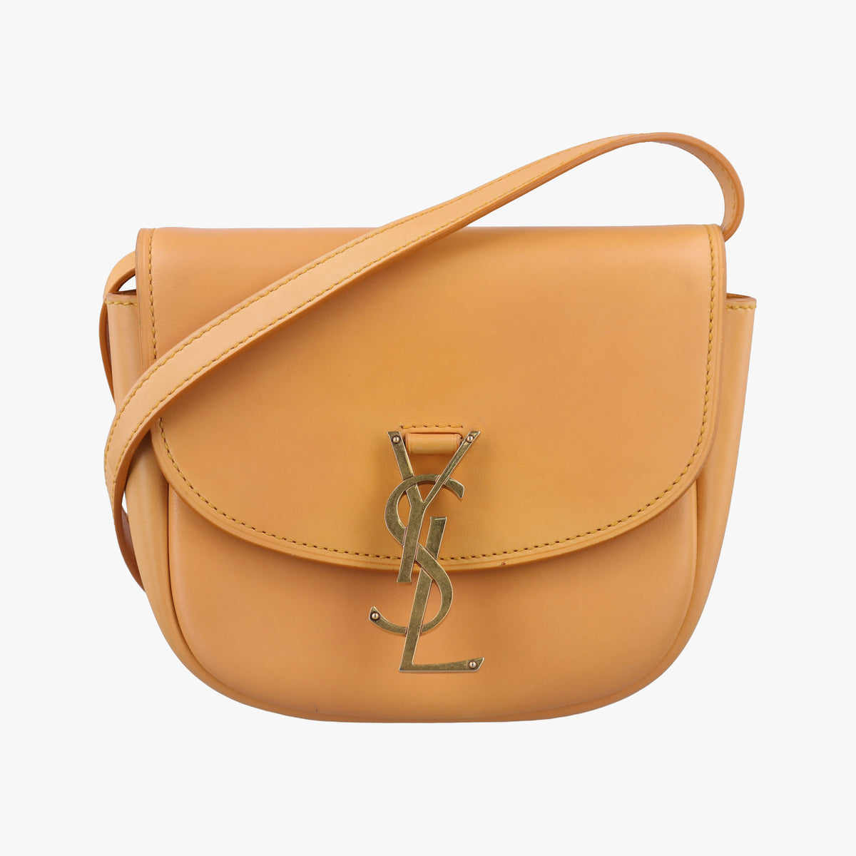 Pre-owned Yves Saint Laurent KAIA small Camel Leather 619740 shoulderbag | stylenewstar
