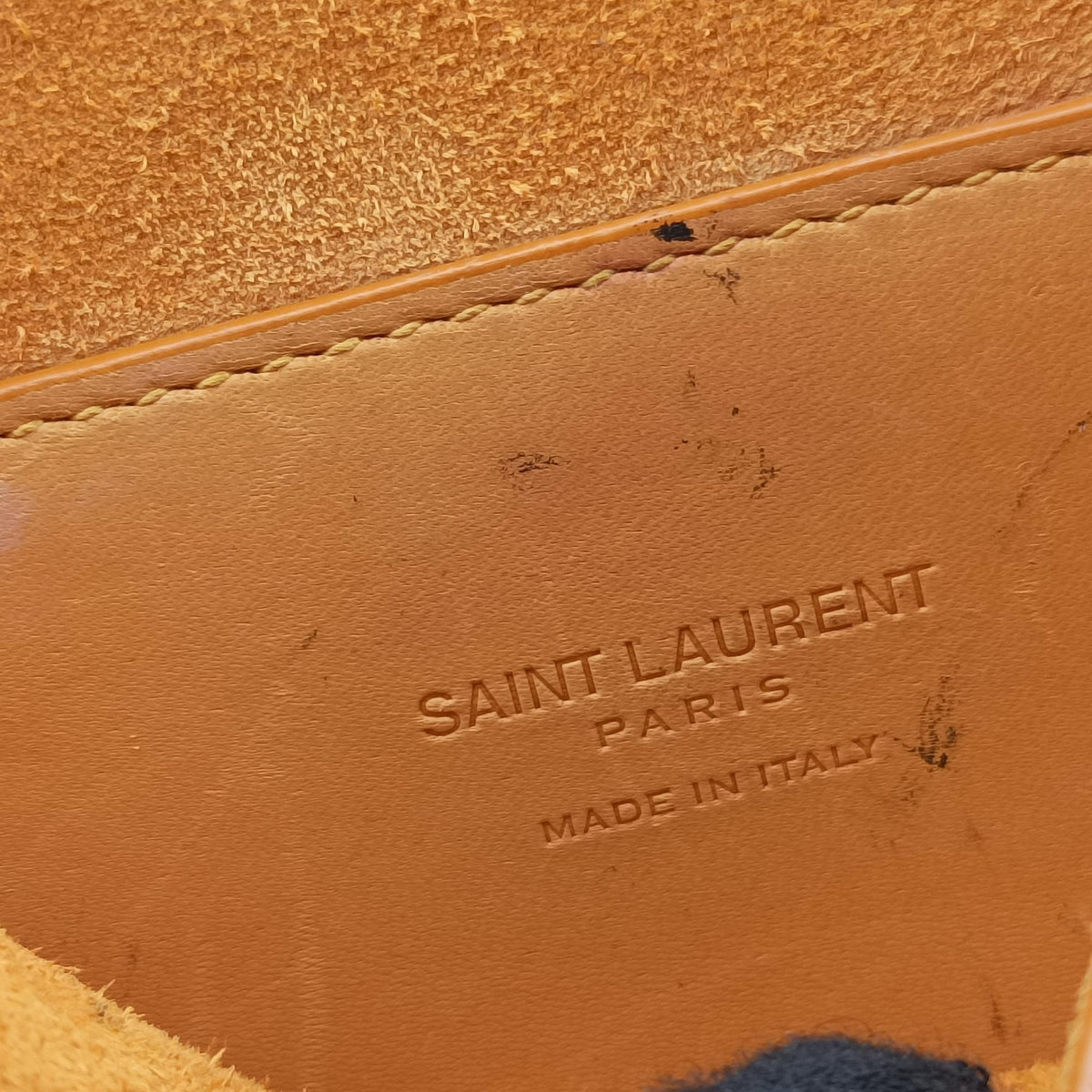 Pre-owned Yves Saint Laurent KAIA small Camel Leather 619740 shoulderbag | stylenewstar