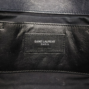 Pre-owned Yves Saint Laurent COLLEGE Navy Leather 428056 shoulderbag | stylenewstar