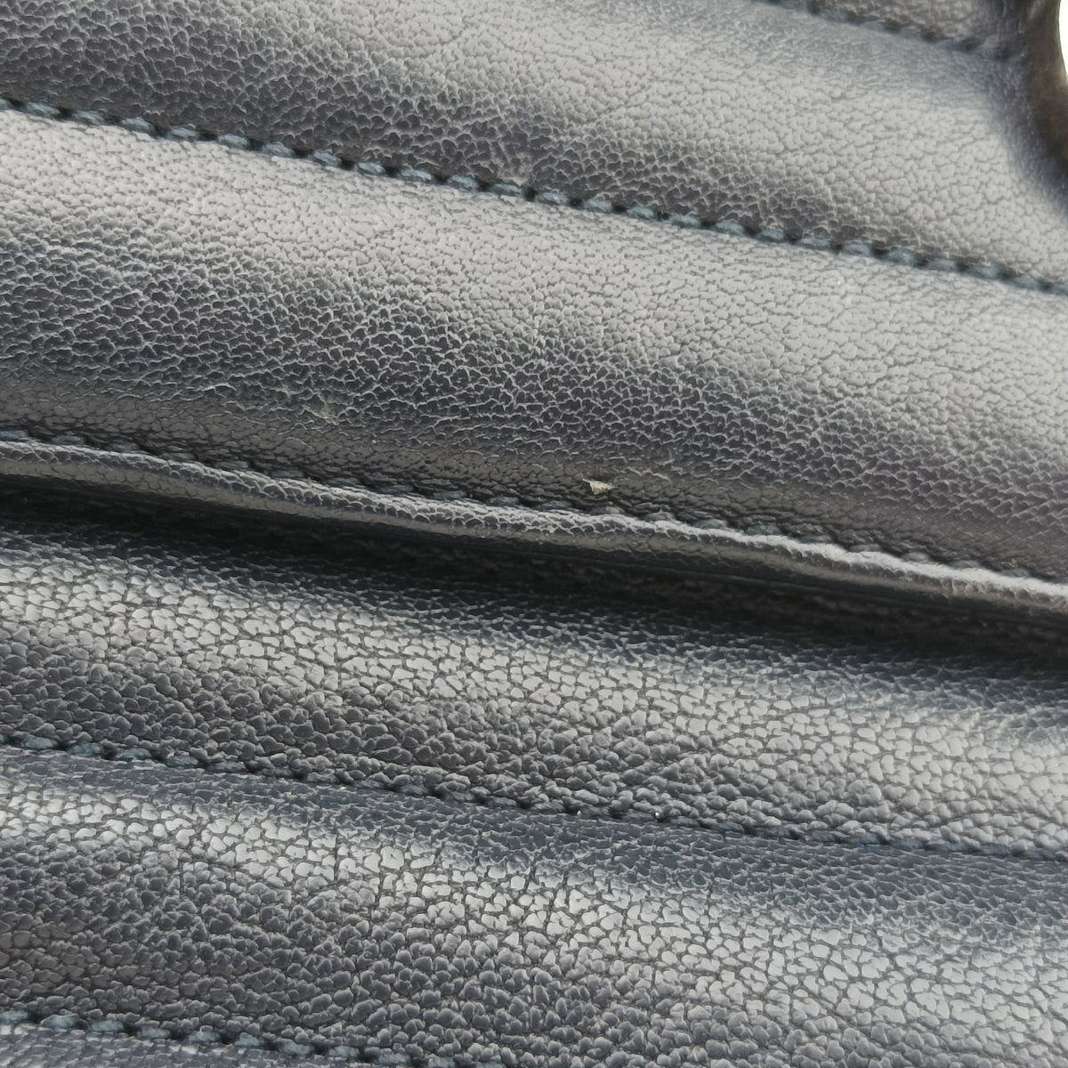 Pre-owned Yves Saint Laurent COLLEGE Navy Leather 428056 shoulderbag | stylenewstar